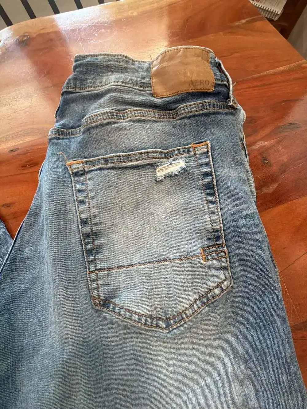 Aeropostale  Men’s Athletic Skinny Distressed Blue Jeans Size 34x34